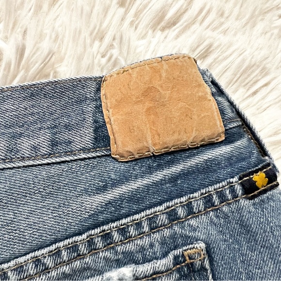 Lucky Brand The Boyfriend Short Distressed Cut-off Blue Jean Shorts Size 8/29 - Picture 3 of 10